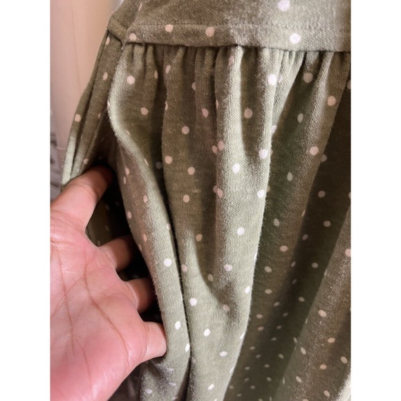 Alison J. Women’s Green Polka Dot Vintage Style Midi Casual House Dress - Picture 8 of 9